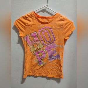 Girls Orange "hope" tee by canyon river blues, medium